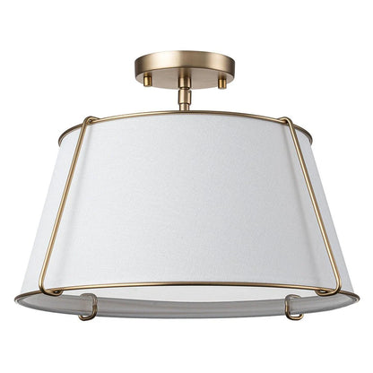 4-Light Tapered Linen Drum Ceiling Light