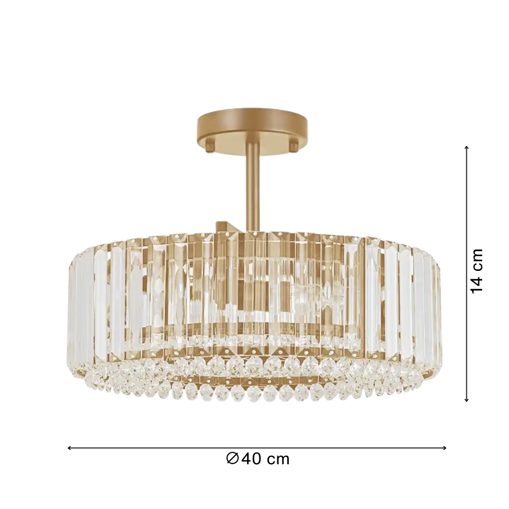4-Light Crystal Accent Drum Semi Flush Mount Ceiling Light