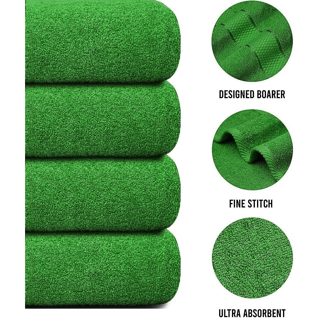 4-Piece Bath Towel Set with 100% Cotton Terry and Quick-Dry Absorbent Fabric - Image 15
