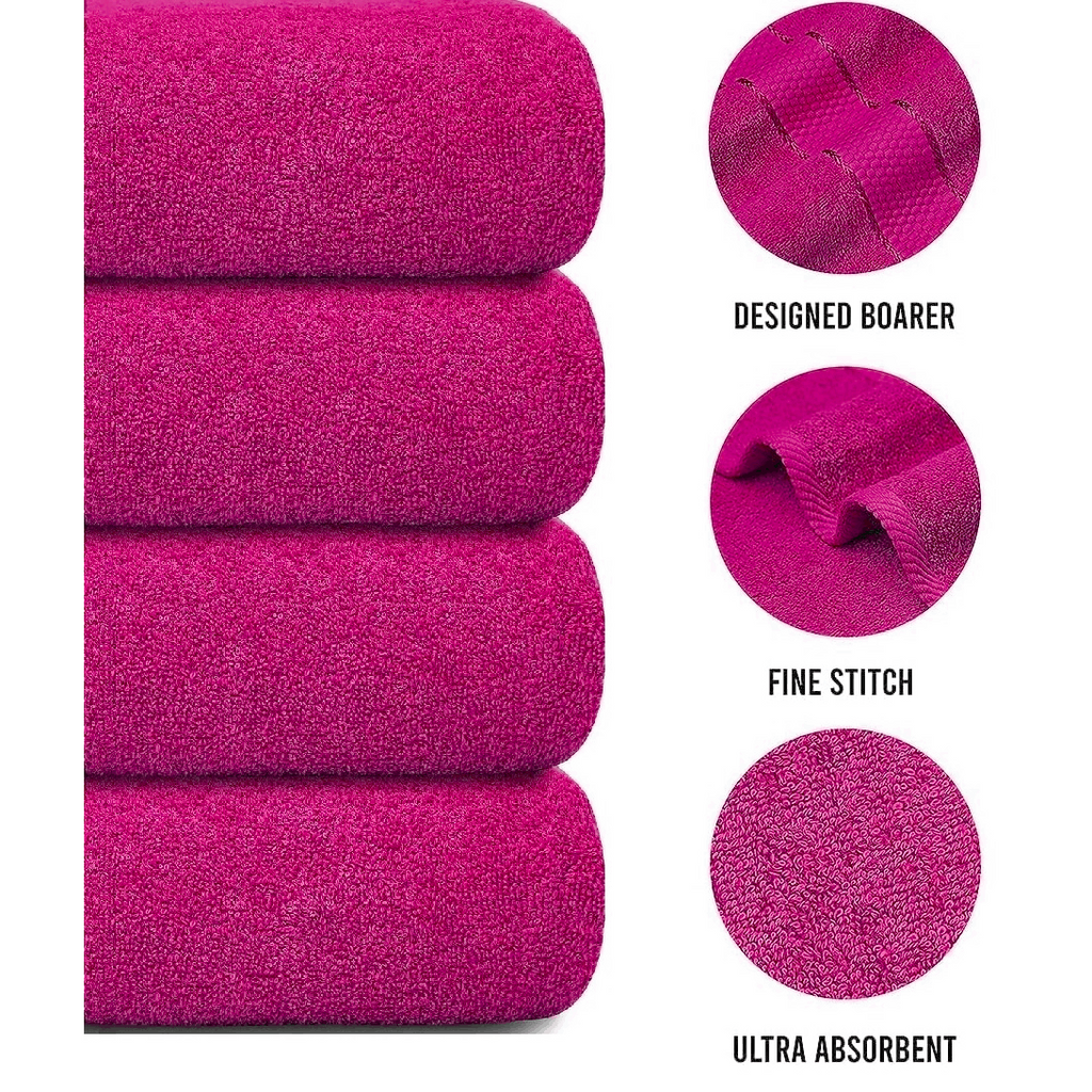 4-Piece Bath Towel Set with 100% Cotton Terry and Quick-Dry Absorbent Fabric - Image 18