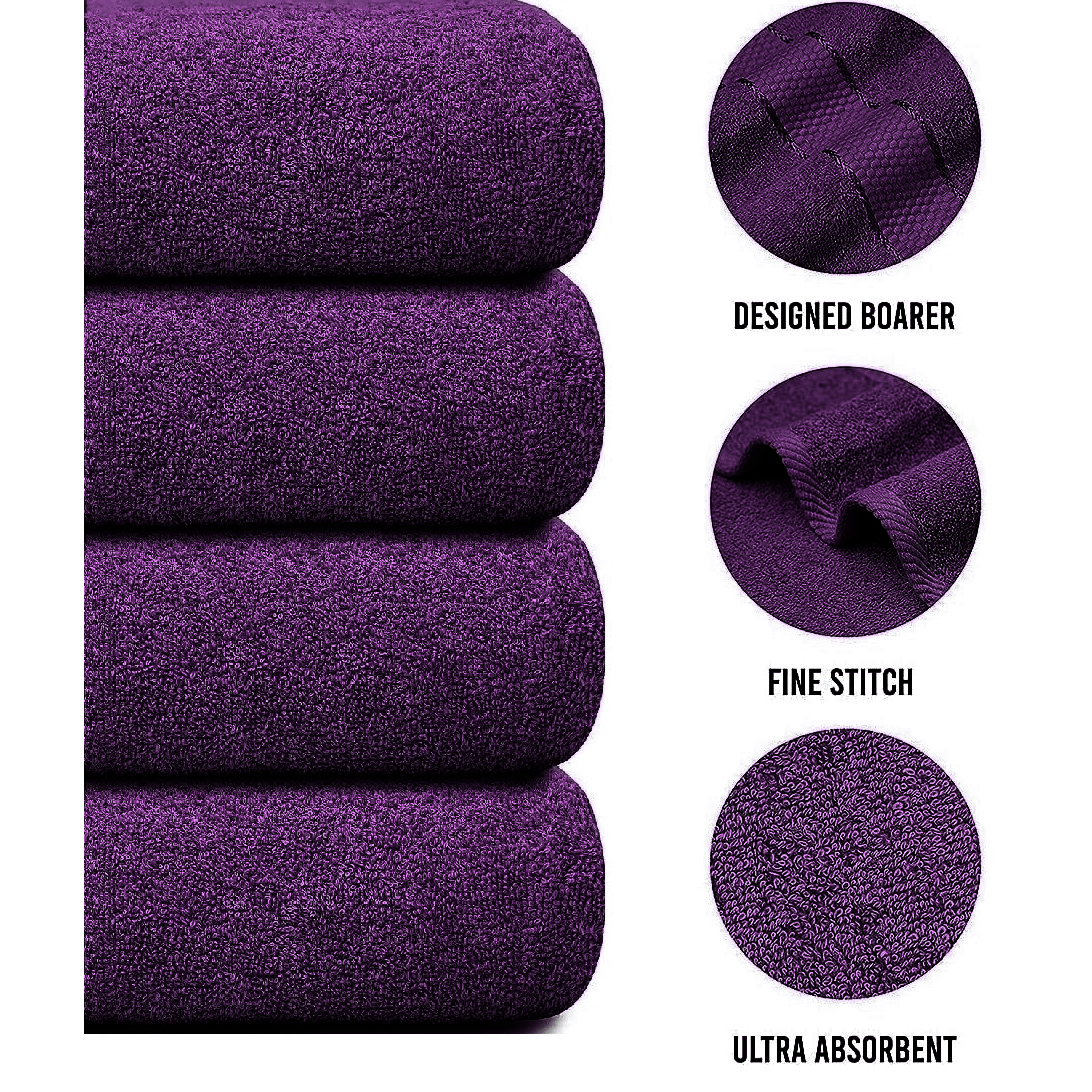 4-Piece Bath Towel Set with 100% Cotton Terry and Quick-Dry Absorbent Fabric - Image 24