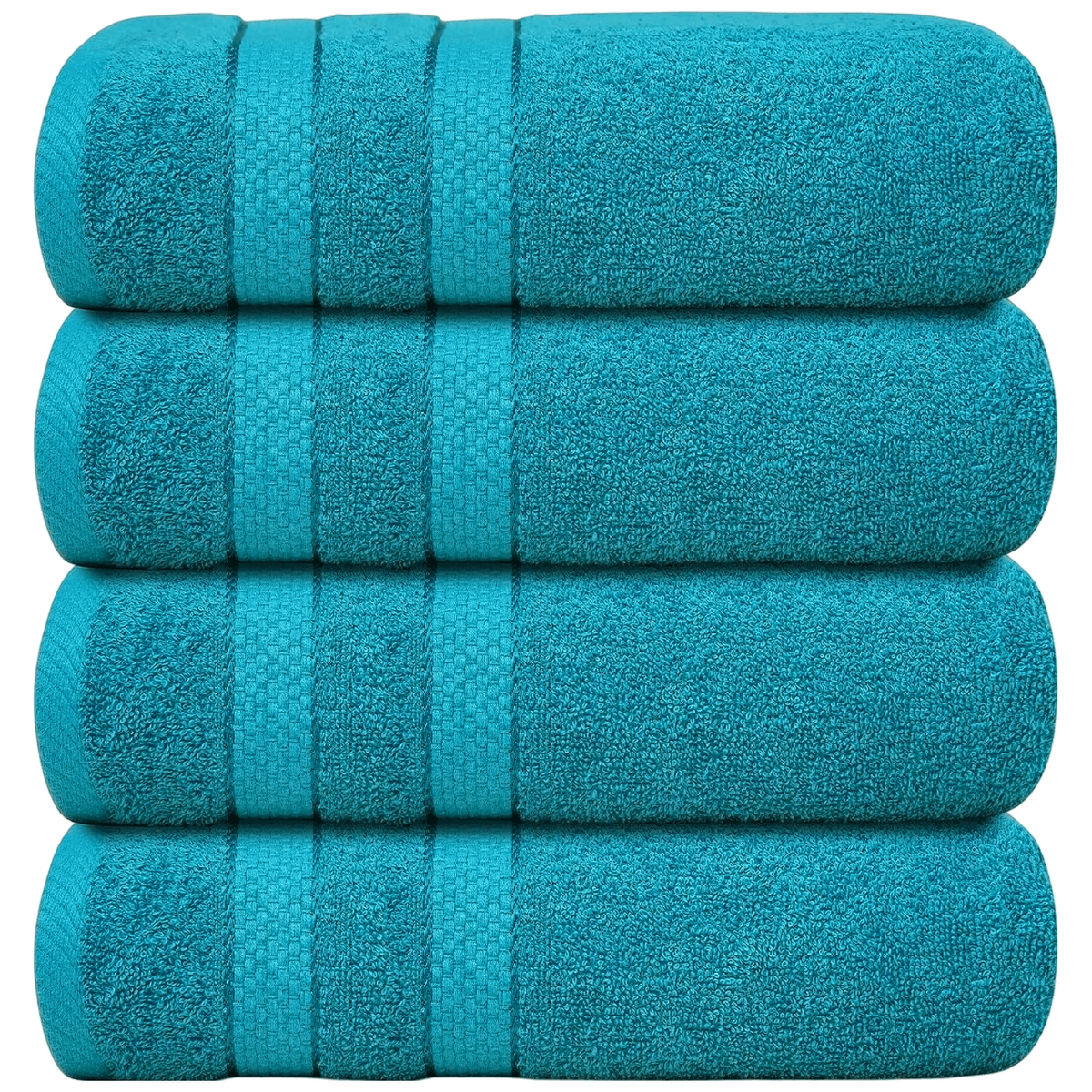4-Piece Bath Towel Set with 100% Cotton Terry and Quick-Dry Absorbent Fabric - Image 34