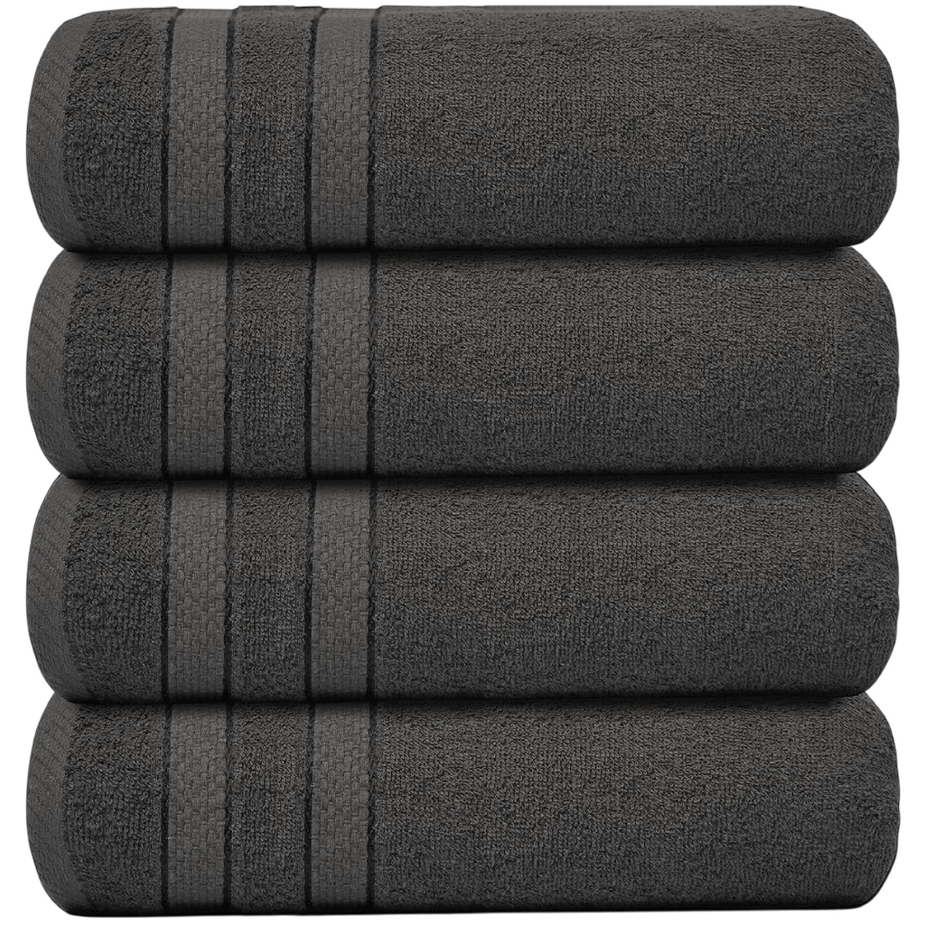 4-Piece Bath Towel Set with 100% Cotton Terry and Quick-Dry Absorbent Fabric - Image 37