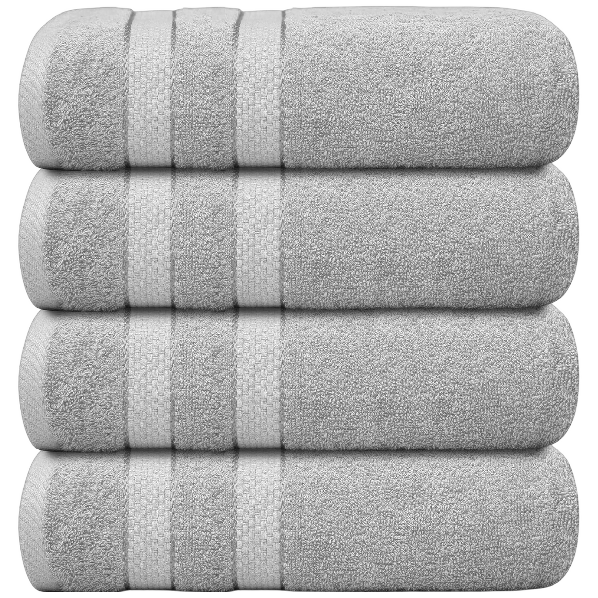 4-Piece Bath Towel Set with 100% Cotton Terry and Quick-Dry Absorbent Fabric - Image 4