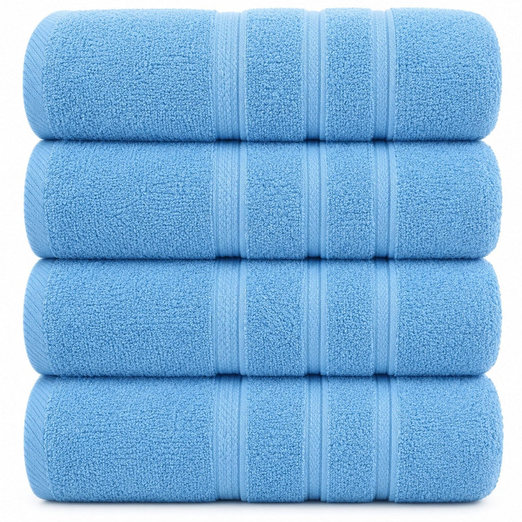 4-Piece Bath Towel Set with 100% Cotton Terry and Quick-Dry Absorbent Fabric - Image 45