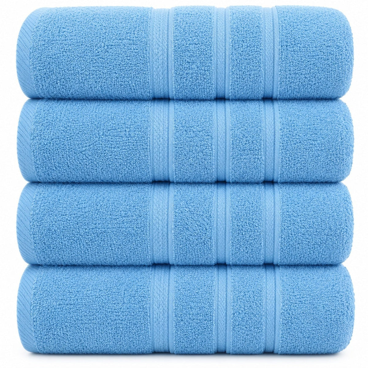 4-Piece Bath Towel Set with 100% Cotton Terry and Quick-Dry Absorbent Fabric - Image 45