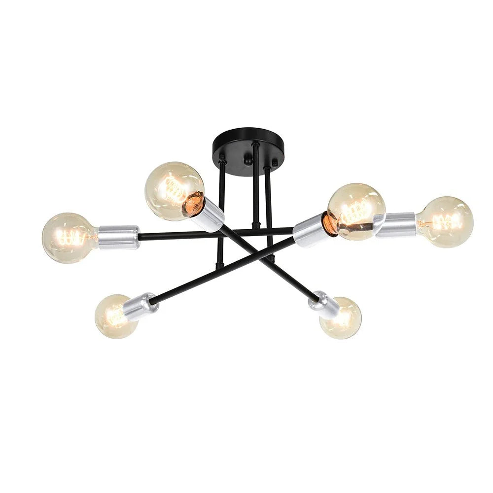 Briony Mid-Century 6-Light Sputnik Semi-Flush Ceiling Light