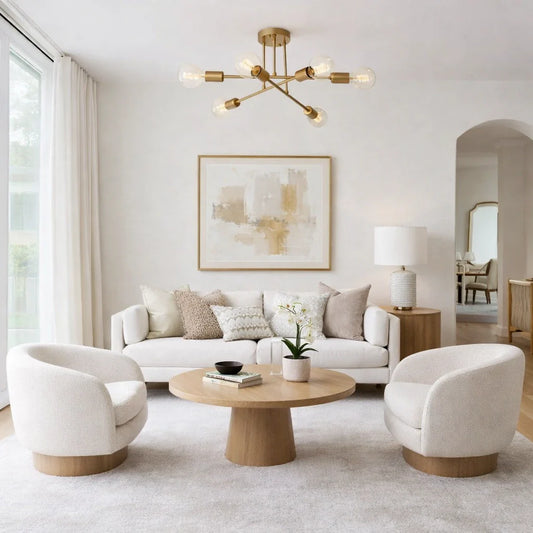 6-Light Mid-Century Sputnik Ceiling Light