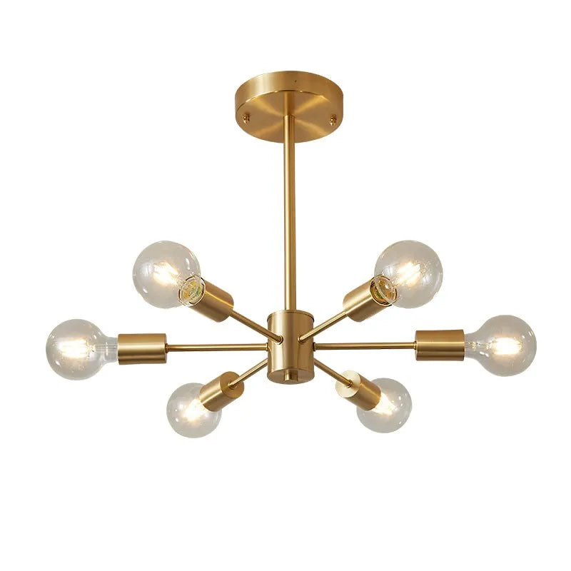 Elowyn Mid-Century 6-Light Sputnik Semi-Flush Ceiling Light
