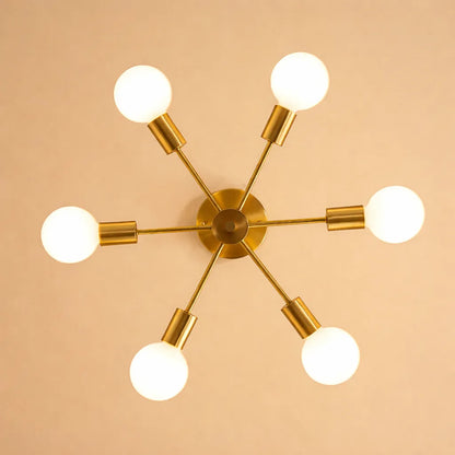 6-Light Sputnik Semi Flush Mount Ceiling Light