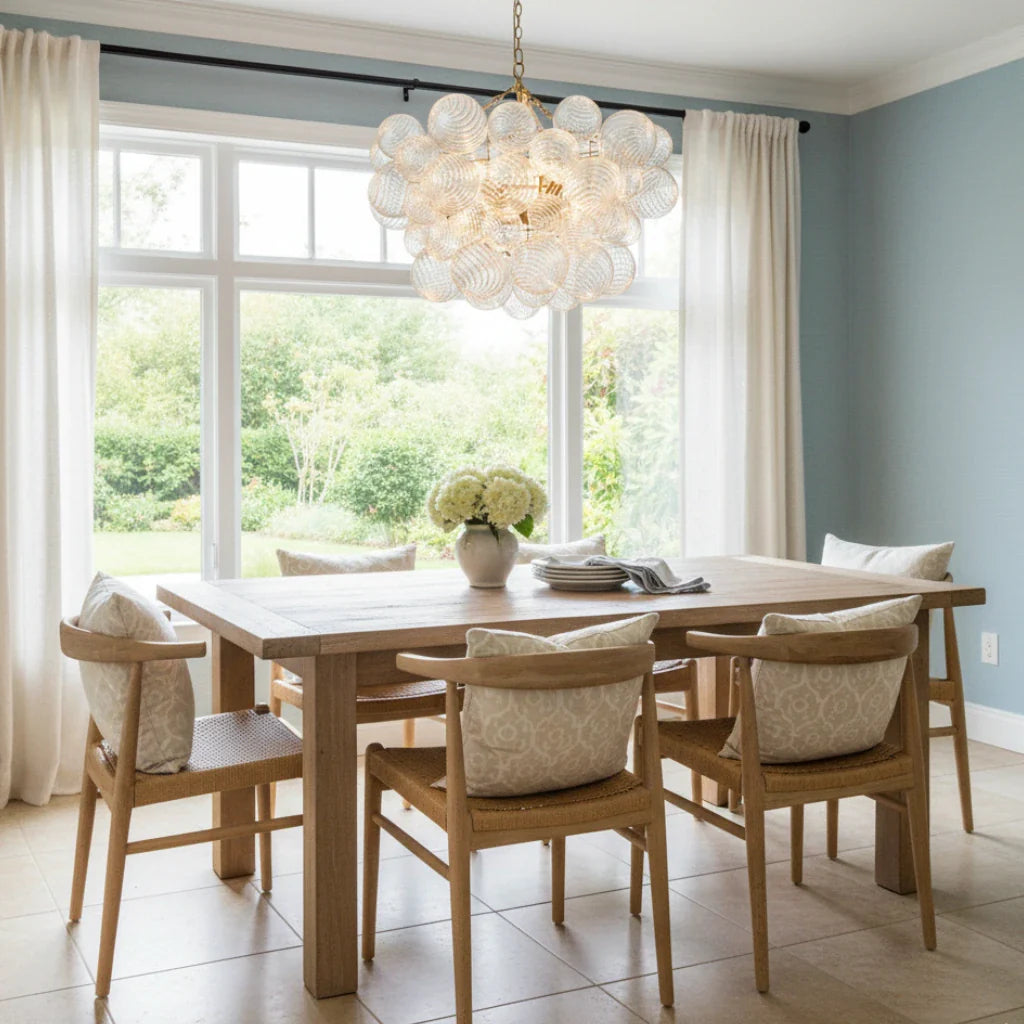 Eleni Modern Ribbed Glass Bubble Chandelier