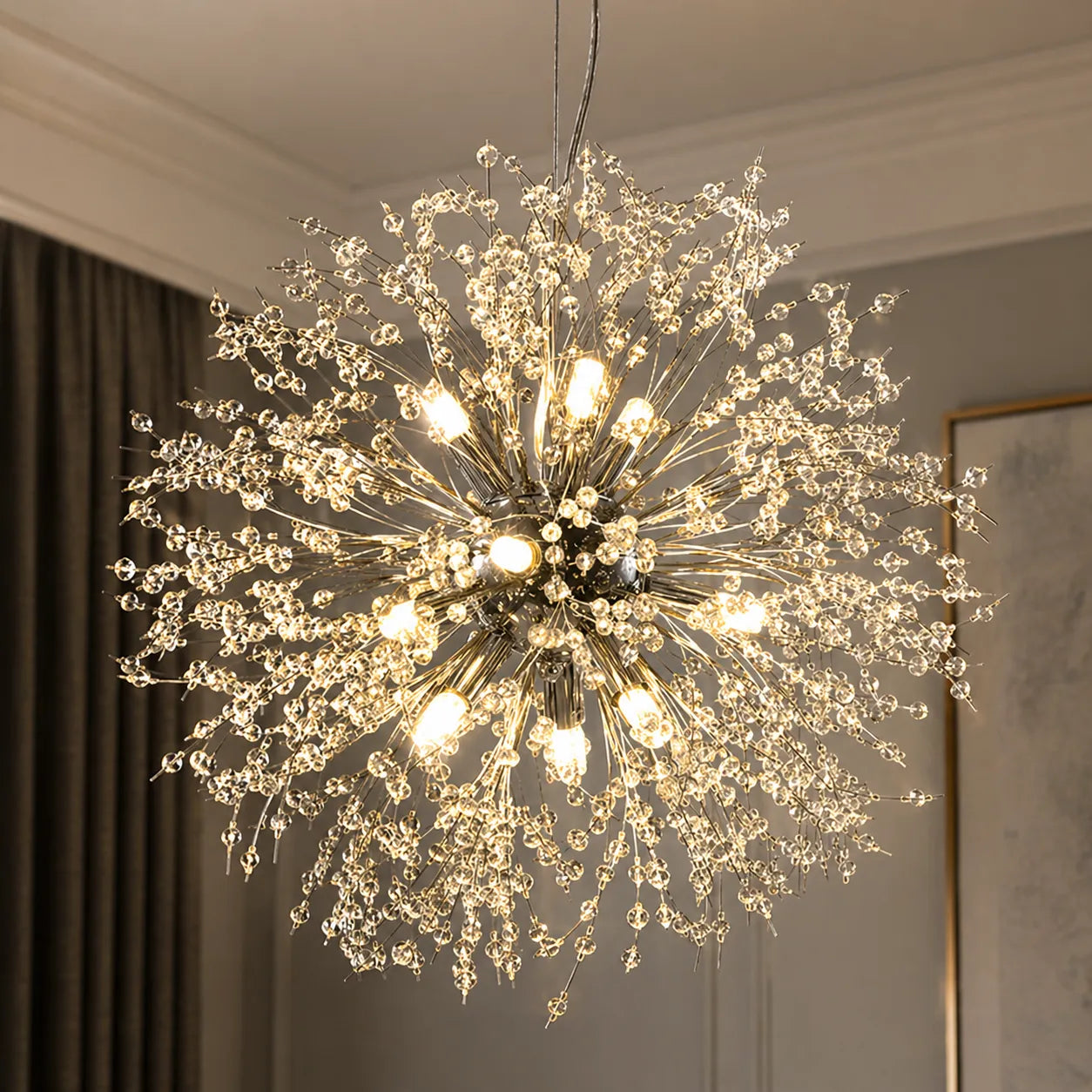9-Light Crystal Sputnik Chandelier