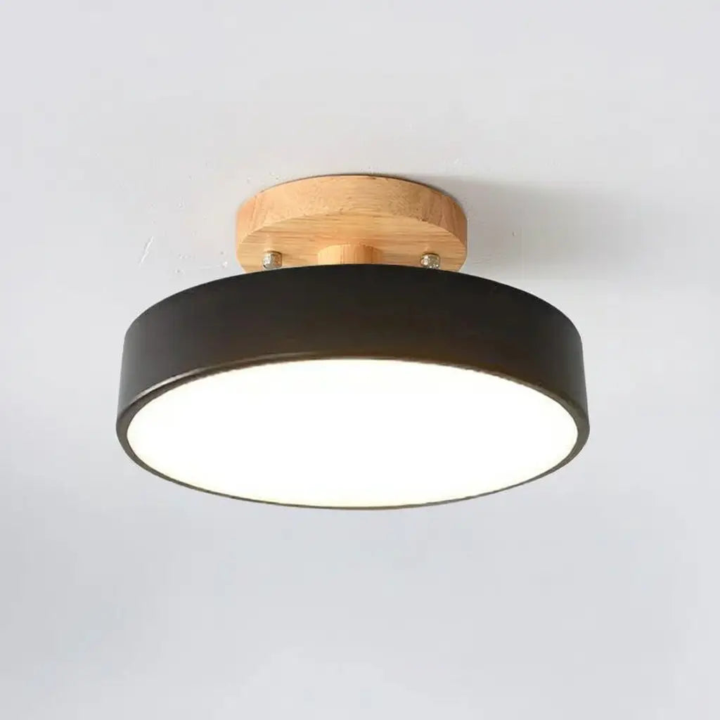 Acorn Scandinavian Wood & Metal LED Flush Mount Ceiling Light