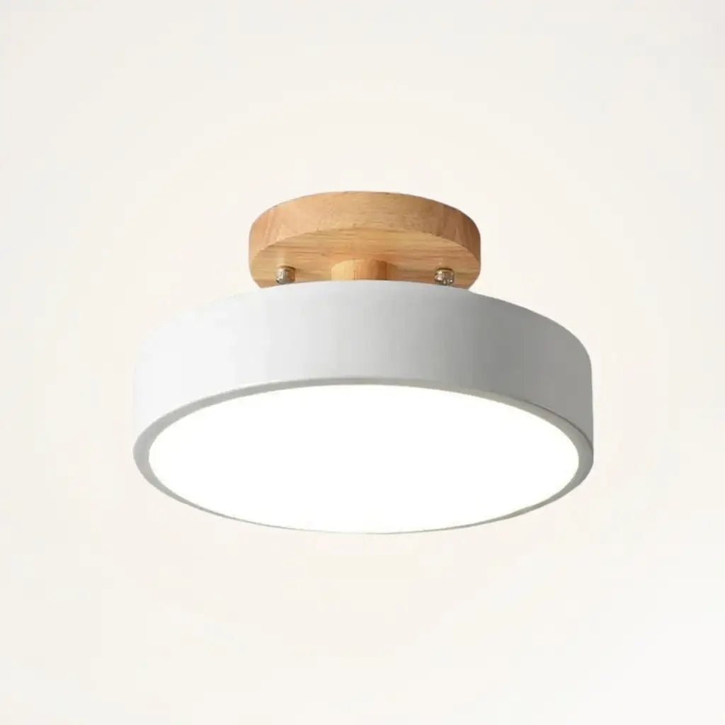 Acorn Scandinavian Wood & Metal LED Flush Mount Ceiling Light