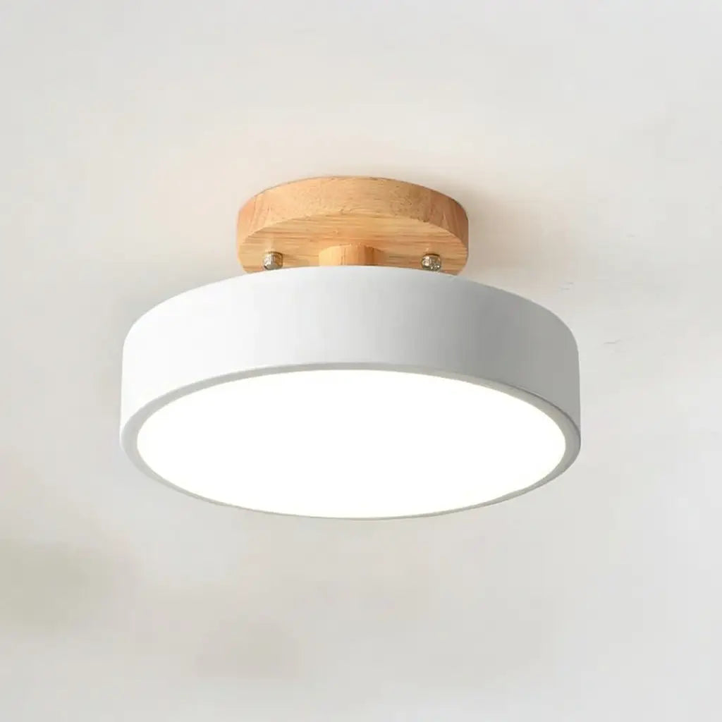 Acorn Scandinavian Wood & Metal LED Flush Mount Ceiling Light