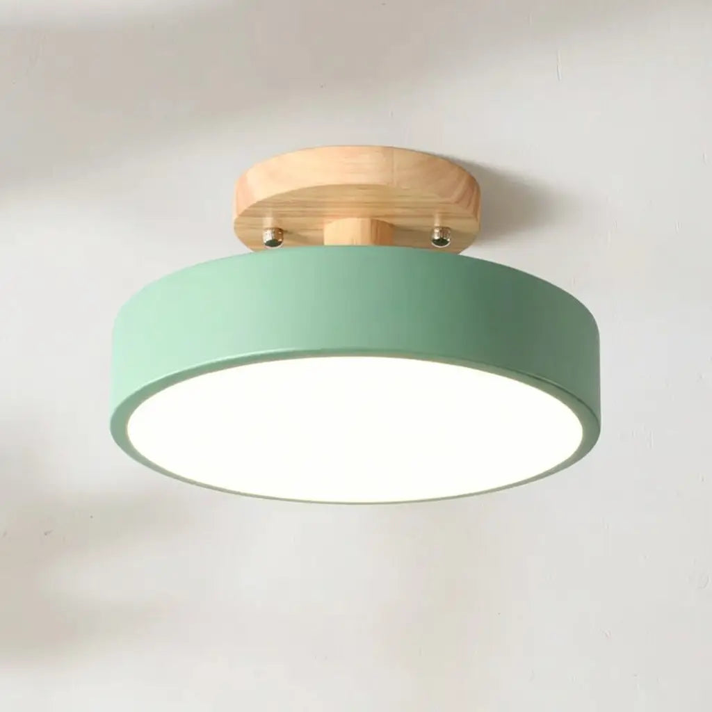 Acorn Scandinavian Wood & Metal LED Flush Mount Ceiling Light