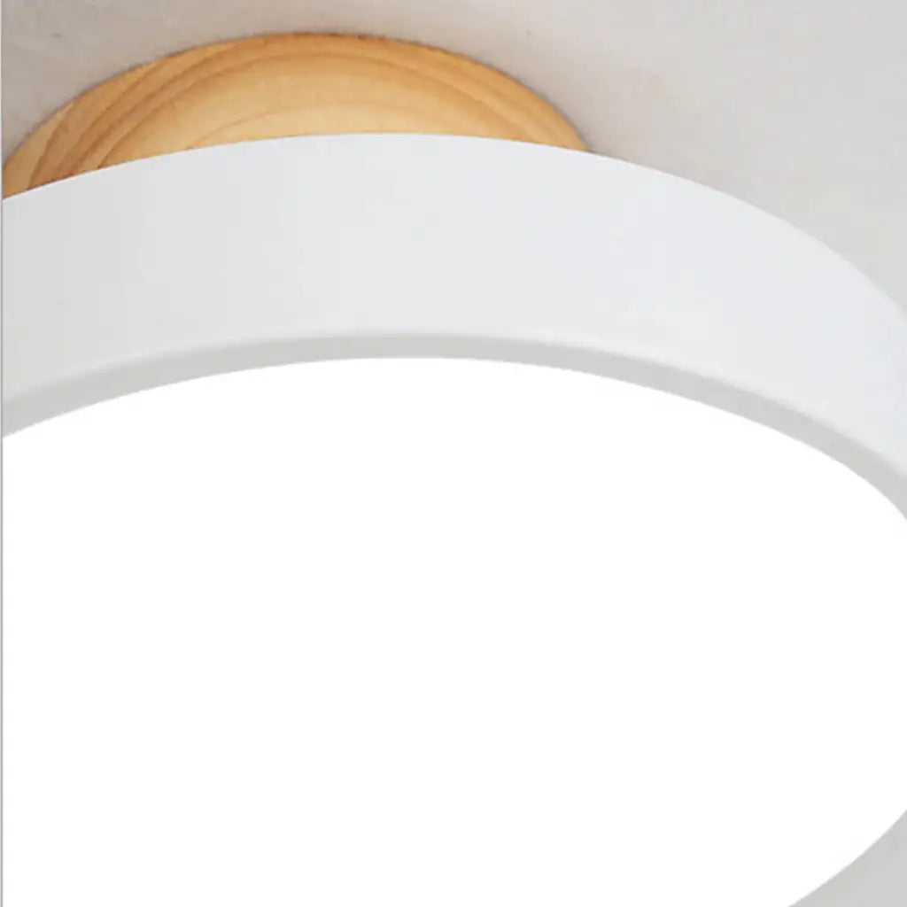 Acorn Scandinavian Wood & Metal LED Flush Mount Ceiling Light