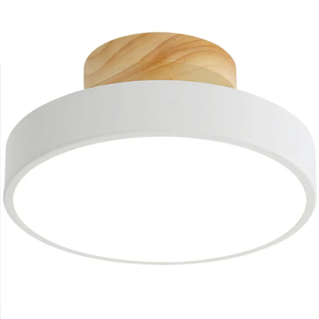 Acorn Scandinavian Wood & Metal LED Flush Mount Ceiling Light