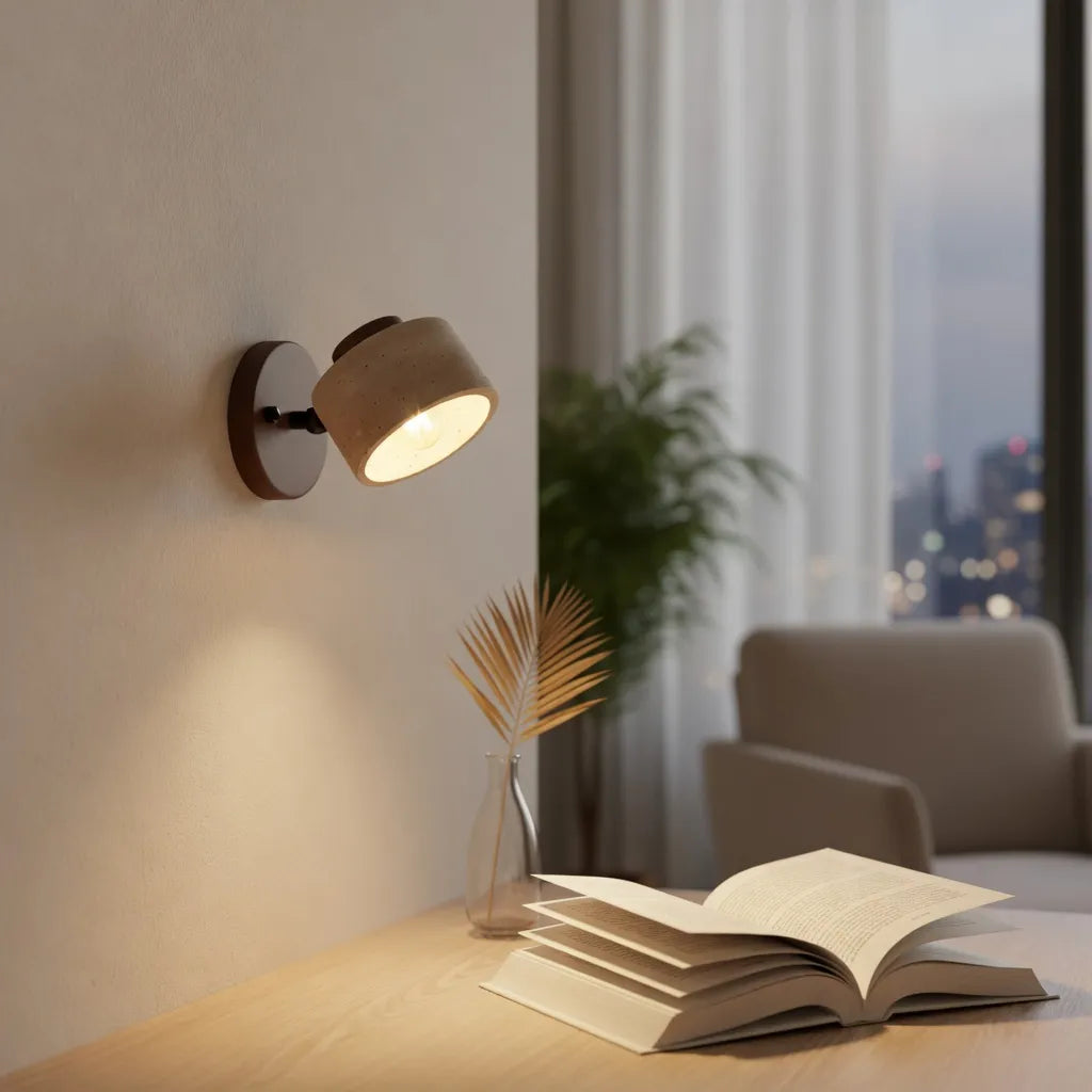 Matteo Minimalist Adjustable Travertine Reading Wall Light