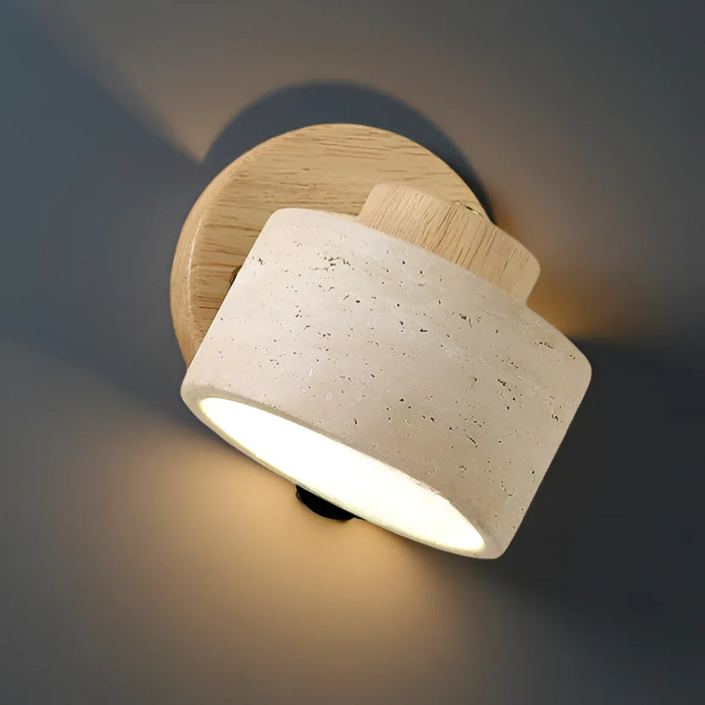 Matteo Minimalist Adjustable Travertine Reading Wall Light
