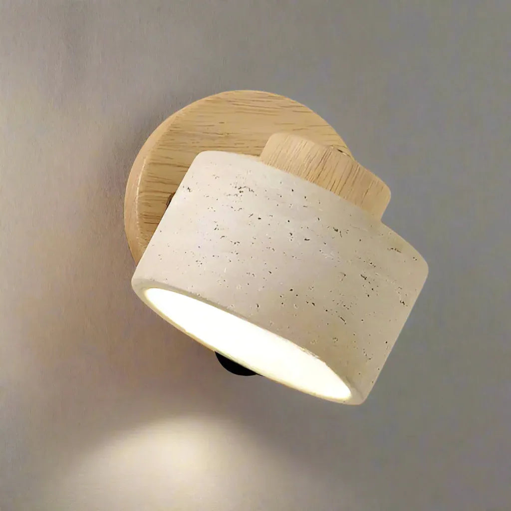 Matteo Minimalist Adjustable Travertine Reading Wall Light