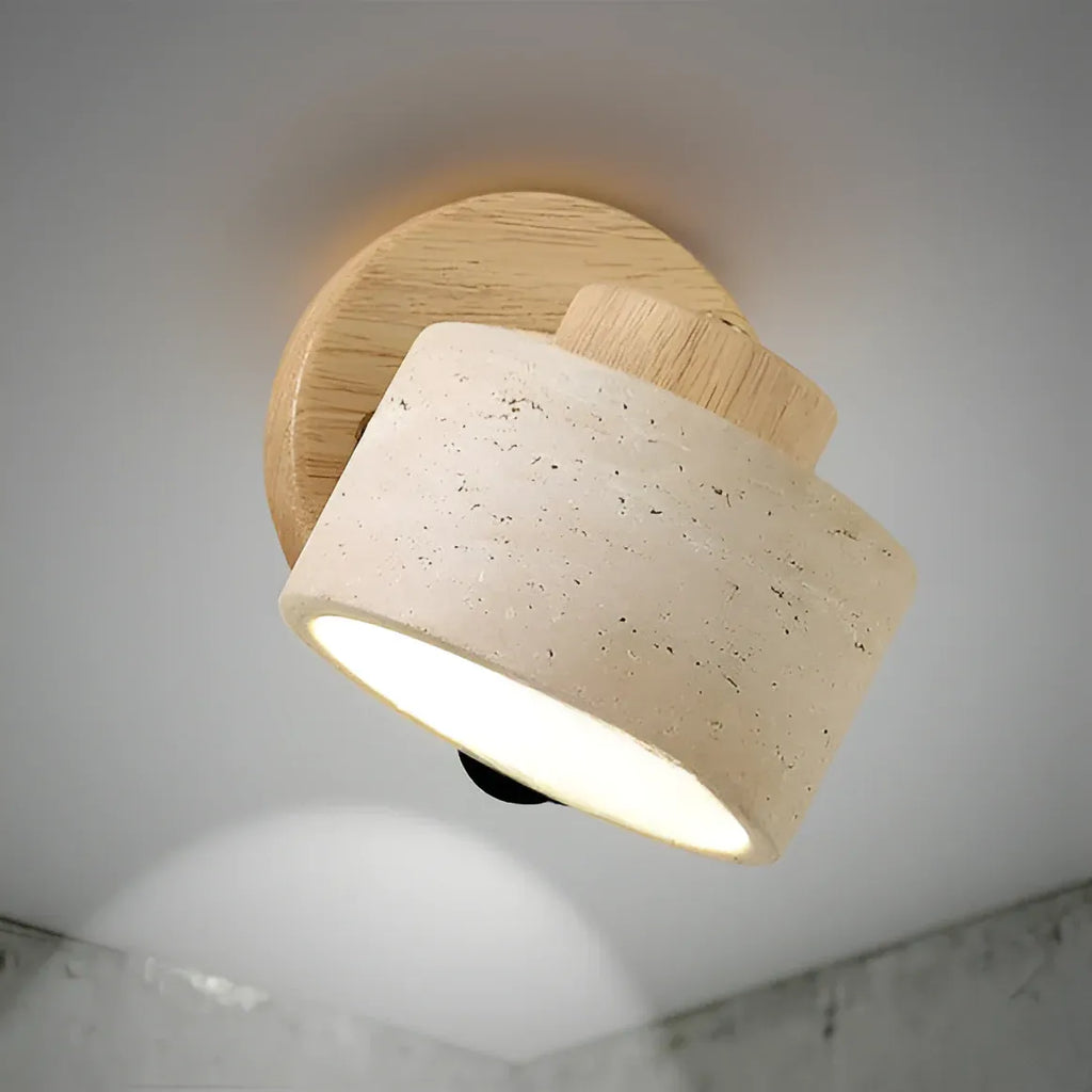 Matteo Minimalist Adjustable Travertine Reading Wall Light