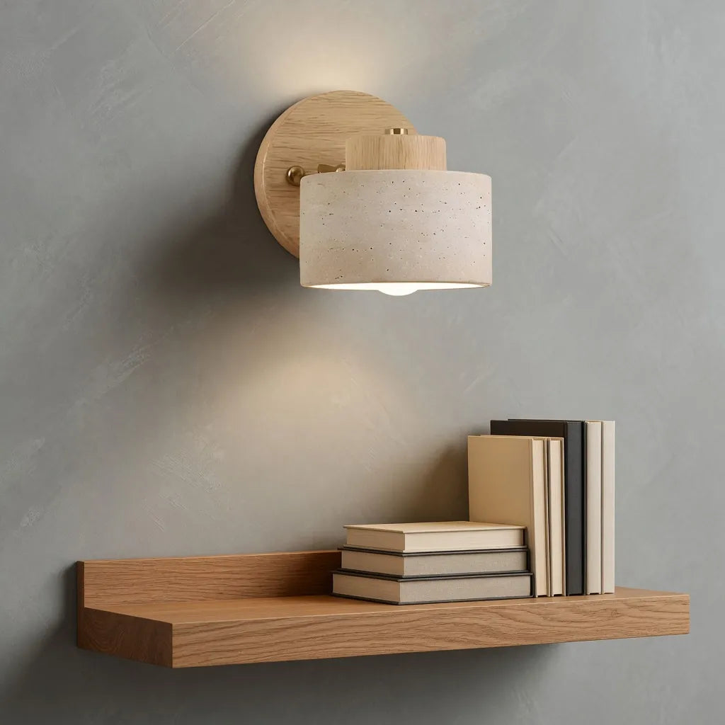 Matteo Minimalist Adjustable Travertine Reading Wall Light