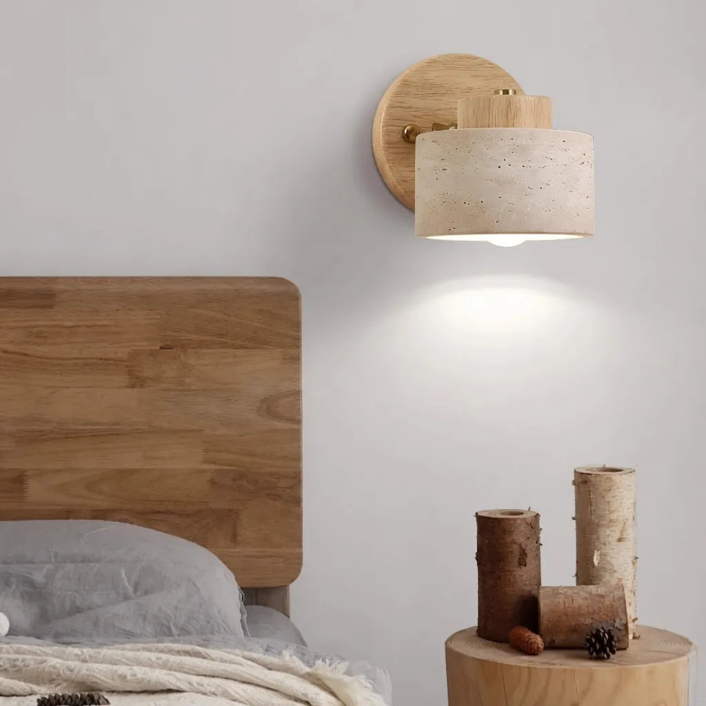 Matteo Minimalist Adjustable Travertine Reading Wall Light