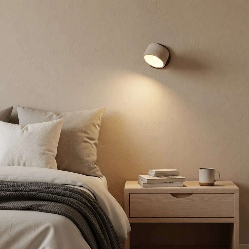 Matteo Minimalist Adjustable Travertine Reading Wall Light