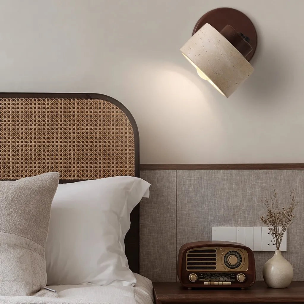 Matteo Minimalist Adjustable Travertine Reading Wall Light