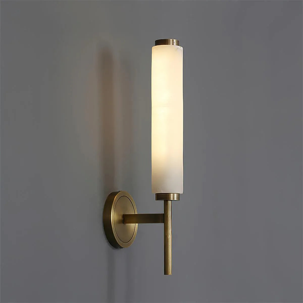 Jasper Natural Alabaster Cylinder Wall Light
