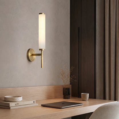Jasper Alabaster Cylinder Wall Sconce