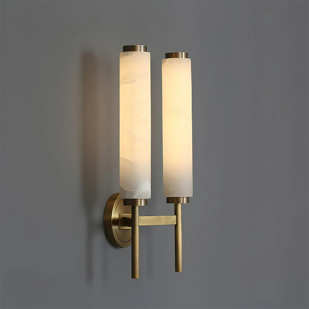 Jasper Natural Alabaster Cylinder Wall Light