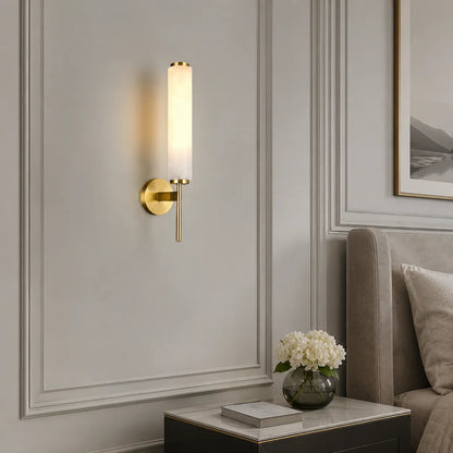 Jasper Alabaster Cylinder Wall Sconce