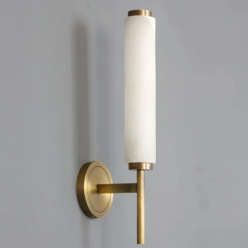 Jasper Natural Alabaster Cylinder Wall Light