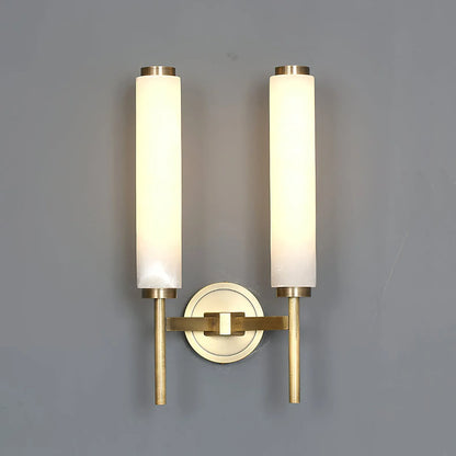 Jasper Alabaster Cylinder Wall Sconce