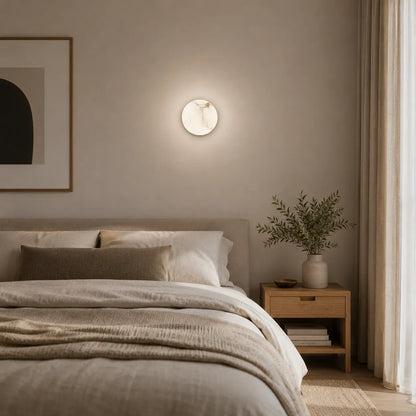 Cora Japandi Alabaster Mini Orb Wall Lamp
