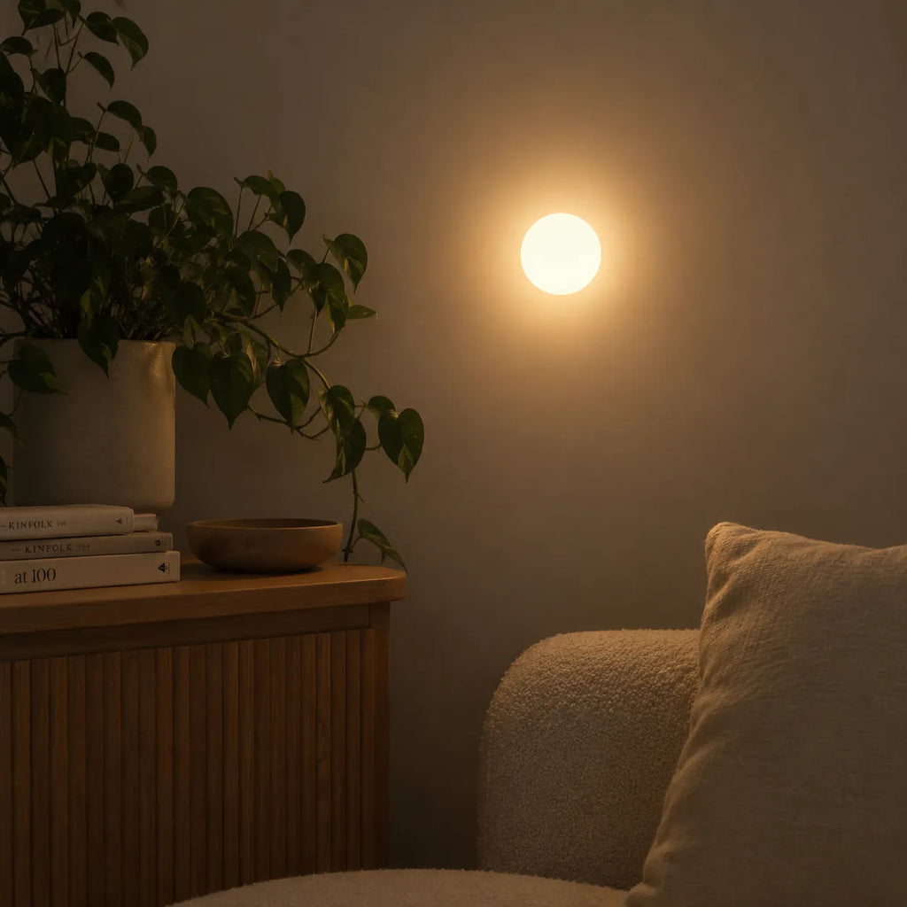 Cora Japandi Natural Alabaster Mini Orb Wall Light