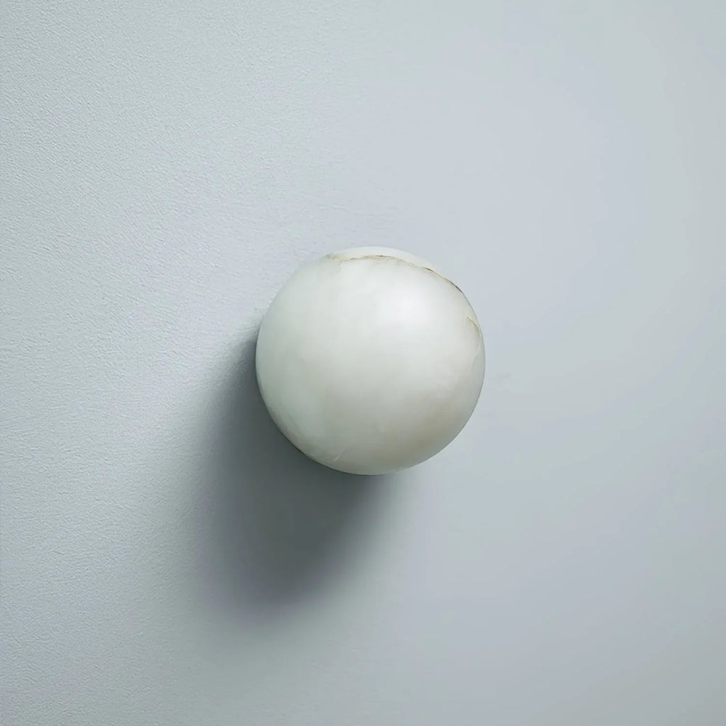 Cora Japandi Natural Alabaster Mini Orb Wall Light