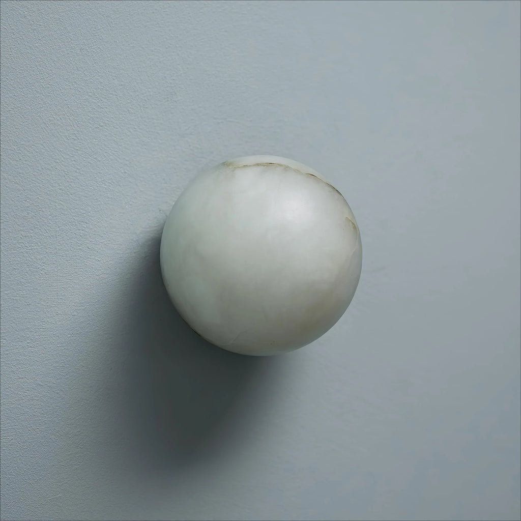 Cora Japandi Natural Alabaster Mini Orb Wall Light