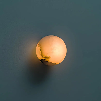 Cora Japandi Alabaster Mini Orb Wall Lamp