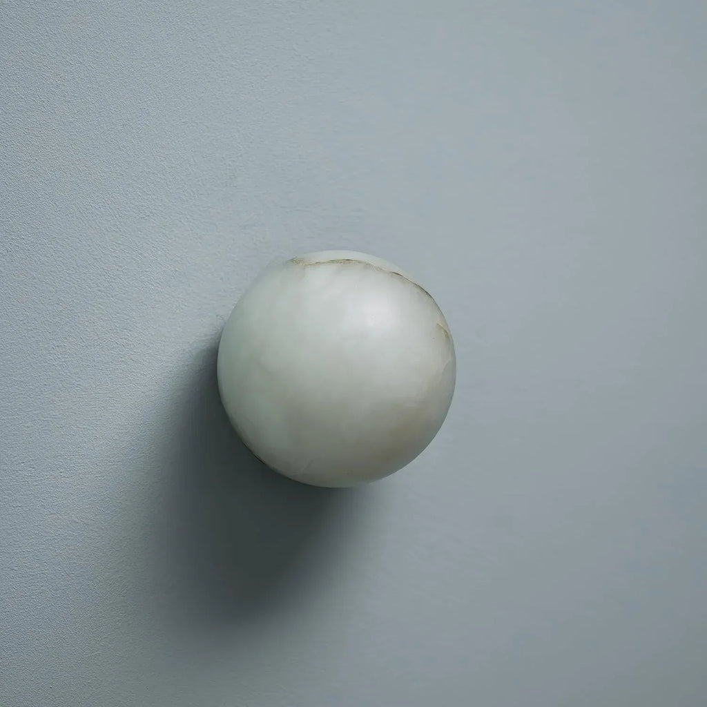 Cora Japandi Natural Alabaster Mini Orb Wall Light