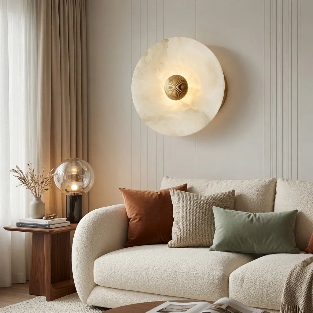 Alabaster Radiance Minimalist Elegance Wall Lamp