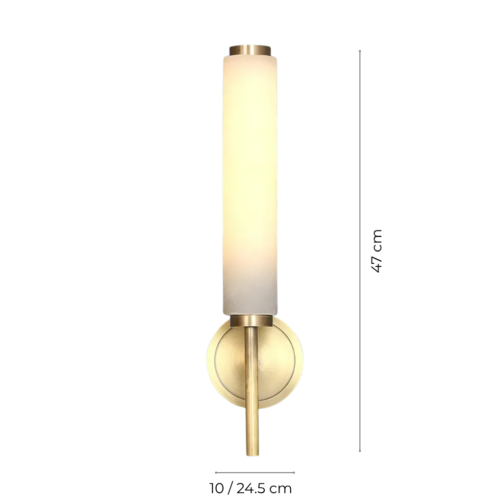 Jasper Alabaster Cylinder Wall Sconce