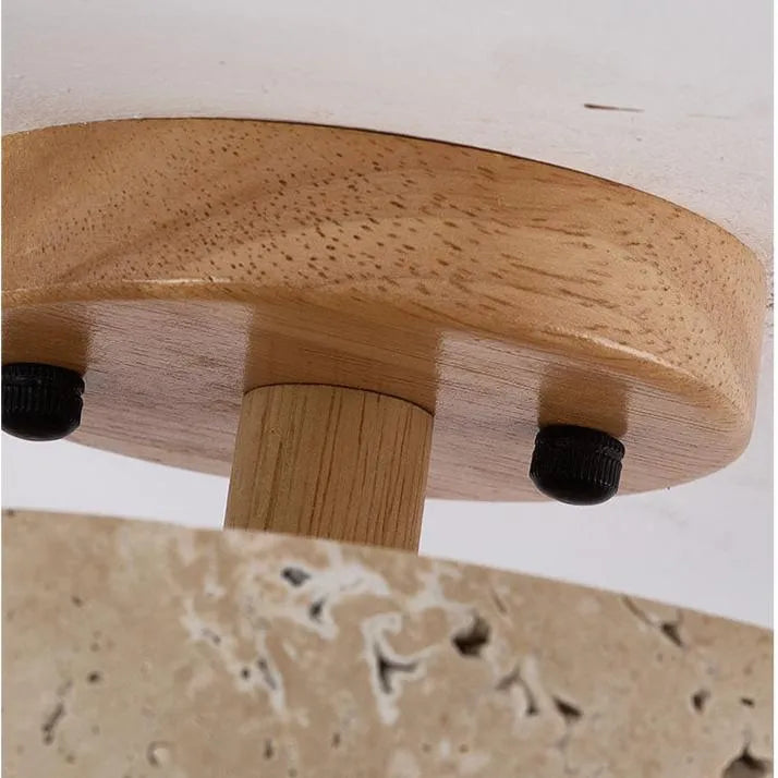 Alaette Minimalist Round Travertine LED Ceiling Light