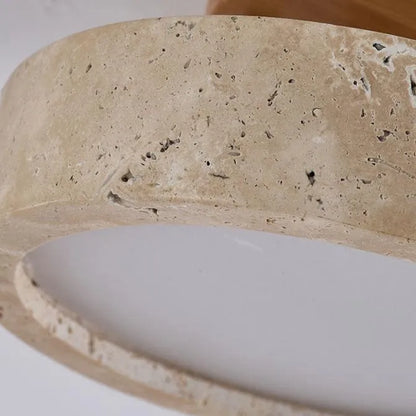 Alaette Minimalist Round Travertine LED Ceiling Light