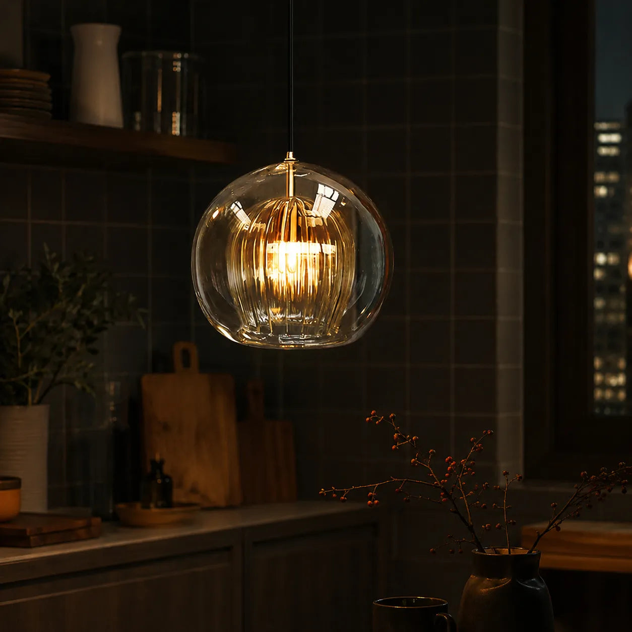 Alaora Modern Glass Globe Pendant Light