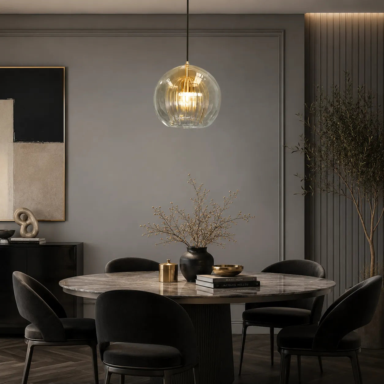 Alaora Modern Glass Globe Pendant Light