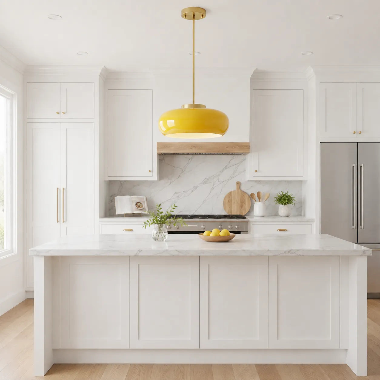 Alavia Nordic Brass & Glass Pendant Light