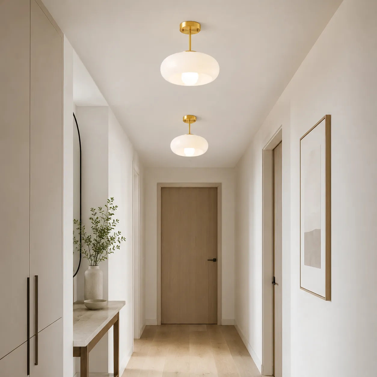 Alavia Nordic Brass & Glass Pendant Light